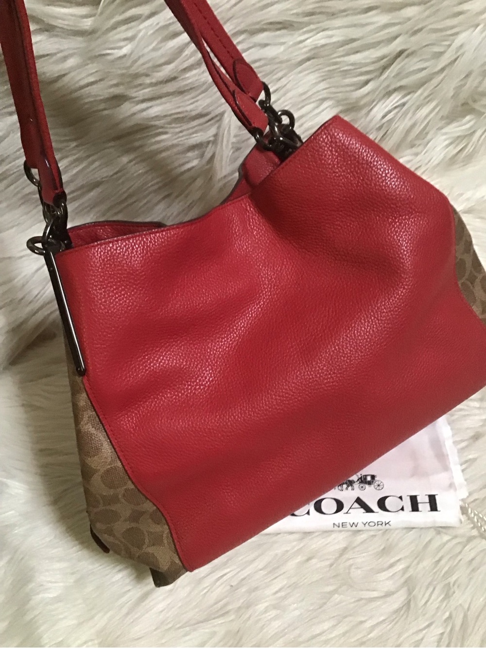 Coach Dalton 31 triple compartment shoulder hobo bag signature leather - Picture 5 of 16